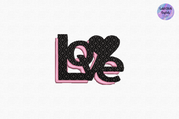 Black Pink Love Embroidery