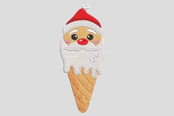 Christmas Ice Cream Cone Embroidery File