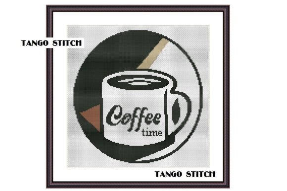 Coffee Time Cup Cross Stitch Embroidery
