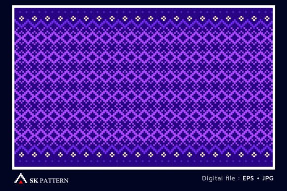 Embroidery Ethnic Pixel Pattern Vector