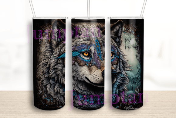 Embroidery Wolf 20 Oz Tumbler Wrap