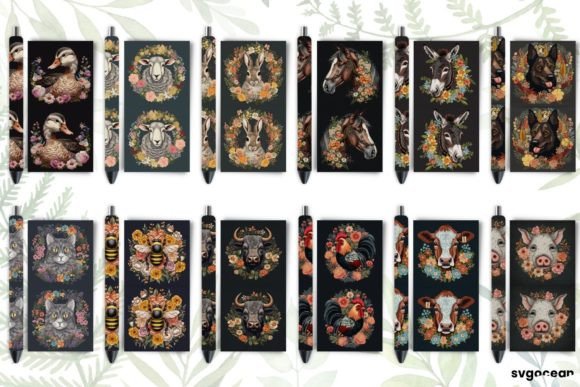 Farm Animals Pen Wraps Embroidery