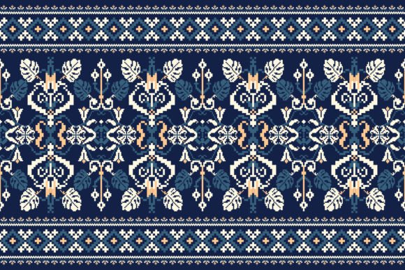 Floral Knitted Embroidery Pattern