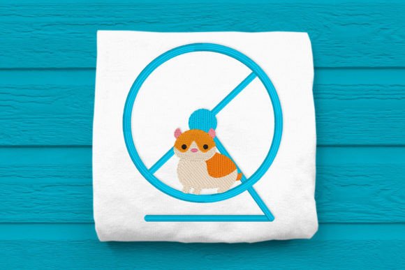 Hamster on Wheel Embroidery