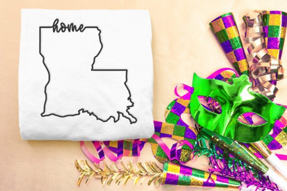 Louisiana Home State Outline Embroidery