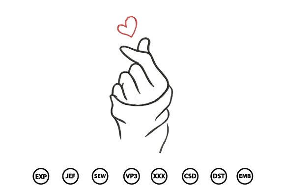 Love Finger Embroidery Design