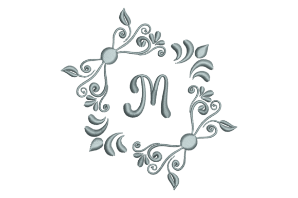 Monogram Letter M Embroidery Design