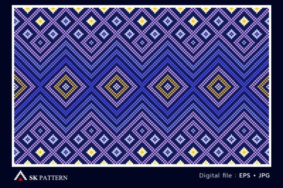 Pixel Ethnic Pattern Embroidery Design