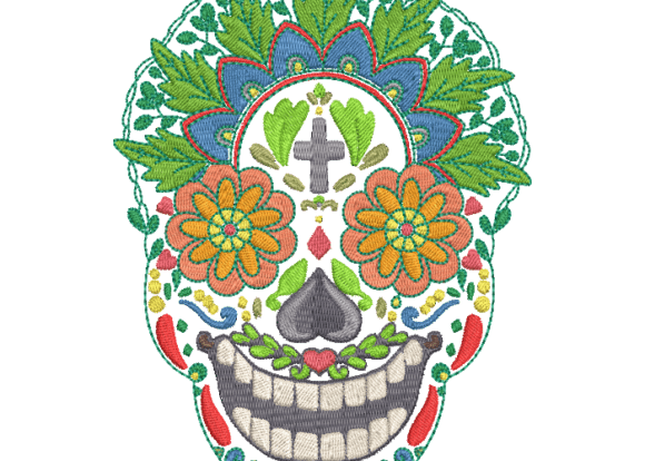 Sugar Skull Day of the Dead Embroidery